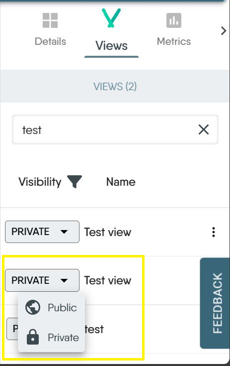 Set view visibility